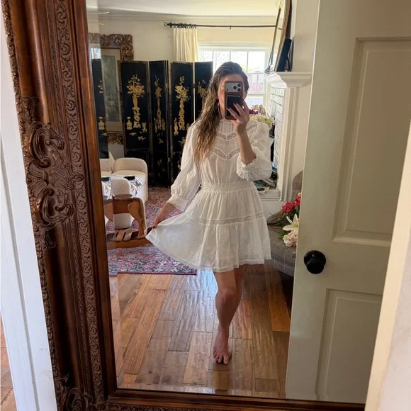 Elegant Loveshackfancy target prairie White Lace Dress